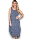 Helga May: Maxi Tank Dress - Charcoal Stripe