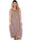 Helga May: Maxi Tank Dress - Coffee Stripe