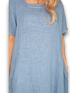 Helga May: Mid Sleeve Maxi Dress - Sky Blue