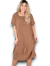 Helga May: Mid Sleeve Maxi Dress - Coffee