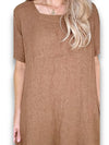 Helga May: Mid Sleeve Maxi Dress - Coffee