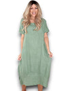 Helga May: Mid Sleeve Maxi Dress - Forest