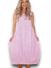 Helga May: Maxi Tank Dress - Bubblegum Pink Stripe