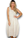 Helga May: Maxi Tank Dress - Beige Stripe