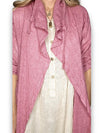 Helga May: Long Drawstring Linen Jacket -Berry