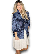 Helga May: Linen Suit Jacket - Scarlett Rose Navy