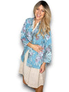 Helga May: Linen Suit Jacket - Scarlett Rose Light Turquoise