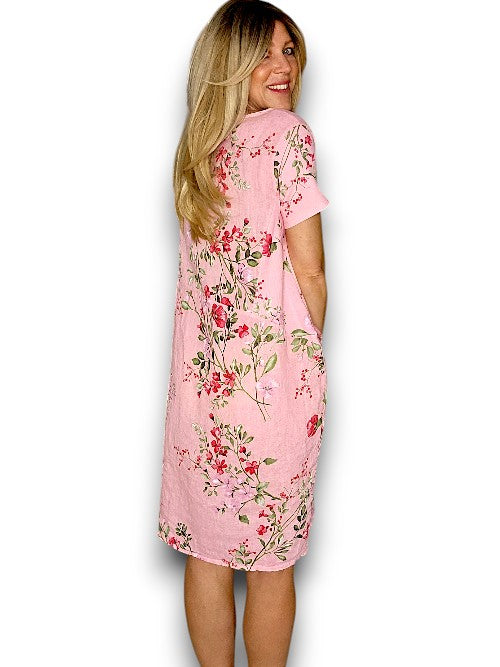 Sized Helga May Jungle Dress: Lingonberry - Baby Pink