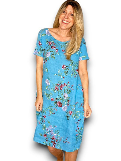 Sized Helga May Jungle Dress: Lingonberry - Turquoise