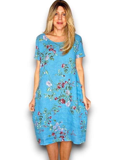 Sized Helga May Jungle Dress: Lingonberry - Turquoise