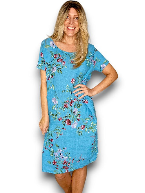 Sized Helga May Jungle Dress: Lingonberry - Turquoise