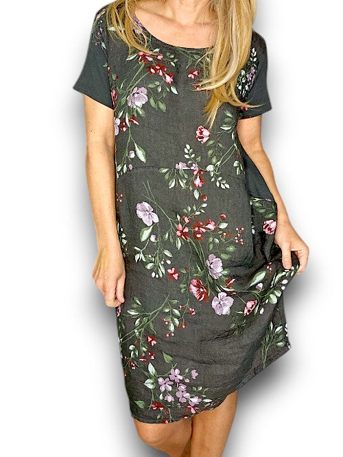 Sized Helga May Jungle Dress: Lingonberry - Charcoal