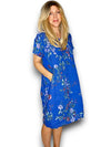 Sized Helga May Jungle Dress: Lingonberry - Cobalt