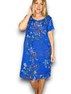 Sized Helga May Jungle Dress: Lingonberry - Cobalt