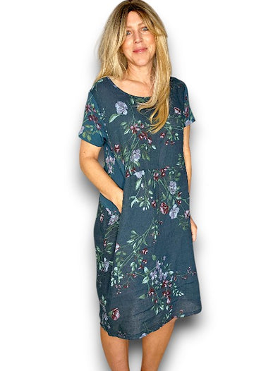 Sized Helga May Jungle Dress: Lingonberry - Dark Jade