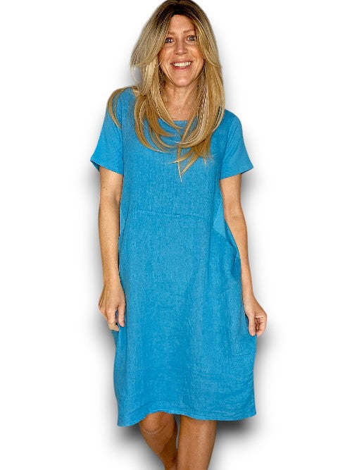 Sized Helga May Jungle Dress: Plain Turquoise