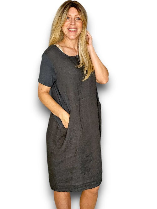 Sized Helga May Jungle Dress: Plain Charcoal