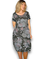 Sized Helga May Jungle Dress: Scarlett Rose - Charcoal