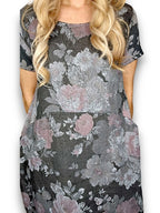 Sized Helga May Jungle Dress: Scarlett Rose - Charcoal