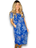 Sized Helga May Jungle Dress: Scarlett Rose - Cobalt
