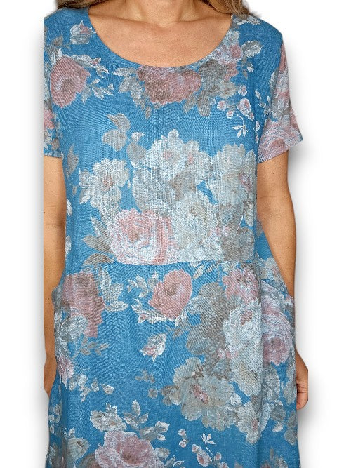Sized Helga May Jungle Dress: Scarlett Rose - Turquoise