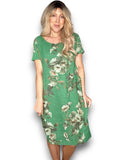Sized Helga May Jungle Dress: Trumpet Flower - Green