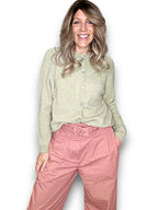 Helga May: Wavey Alpaca Knit Cardigan - Antique Lime