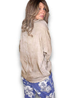 Helga May: Silky Lace Tee - Washed Mocha