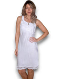Helga May: Silky Lace Slip Dress - Washed White