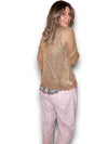 Helga May: Faded V-Neck Knit - Caramel Amber