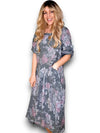 Helga May: Button Sleeve Maxi Dress - Scarlett Rose Grey