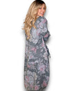 Helga May: Button Sleeve Maxi Dress - Scarlett Rose Grey