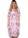 Helga May: Button Sleeve Maxi Dress - Scarlett Rose Bubblegum Pink