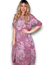 Helga May: Button Sleeve Maxi Dress - Scarlett Rose Plum
