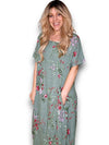 Helga May Mid Sleeve Maxi Dress: Lingonberry - Sage