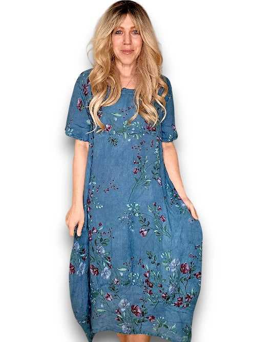 Helga May Mid Sleeve Maxi Dress: Lingonberry - Dark Emerald