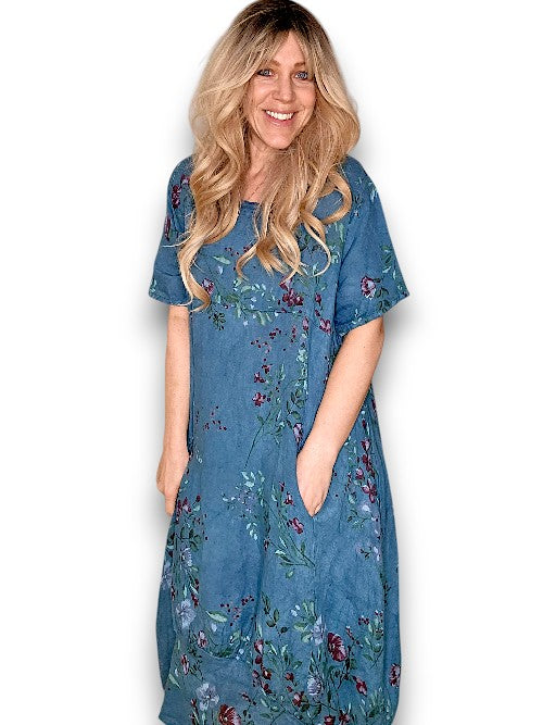Helga May Mid Sleeve Maxi Dress: Lingonberry - Dark Emerald