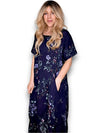 Helga May Mid Sleeve Maxi Dress: Lingonberry - Navy