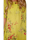 Helga May Mid Sleeve Maxi Dress: Lingonberry - Limoncello
