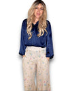Helga May: Silky Shirt - Navy