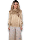 Helga May: Silky Long Sleeve Top - Caramel