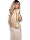 Helga May: Silky Long Sleeve Top - Caramel
