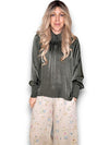 Helga May: Silky Long Sleeve Top - Dark Forest