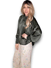 Helga May: Silky Long Sleeve Top - Dark Forest