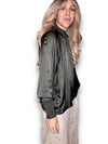Helga May: Silky Long Sleeve Top - Dark Forest