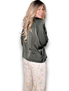 Helga May: Silky Long Sleeve Top - Dark Forest