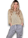 Helga May: Boxy Crew Knit - Gold Glitter
