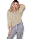 Helga May: Boxy Crew Knit - Gold Glitter