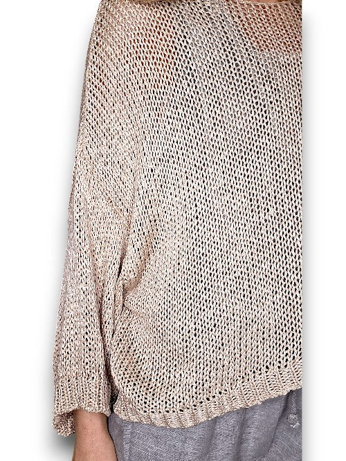 Helga May: Boxy Crew Knit - Beige