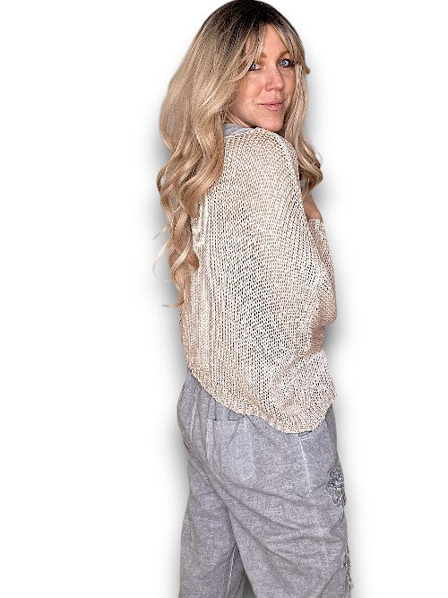 Helga May: Boxy Crew Knit - Beige